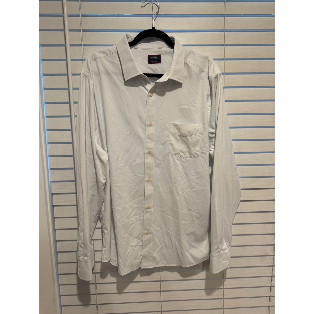 UNTUCKit XX Large Slim Fit White Performance Long Sleeve Button Up Shirt Men's